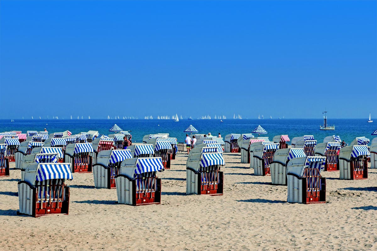 Beach chairs on the Baltic Sea
